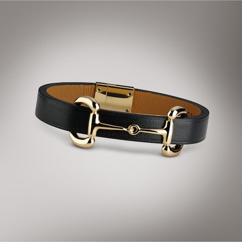 Leather bracelet with Horsebit