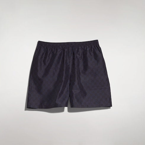 Printed polyester poplin swim shorts