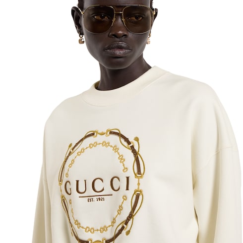 Cotton jersey sweatshirt with print