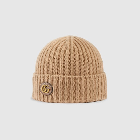 Wool cashmere hat with Double G
