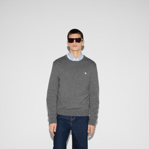 Embroidered wool cashmere sweater