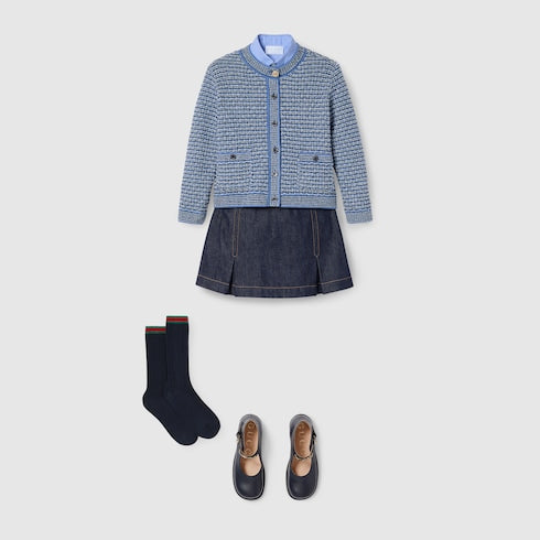 Children's denim skirt with Horsebit