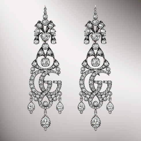 GG Marmont crystal chandelier earrings
