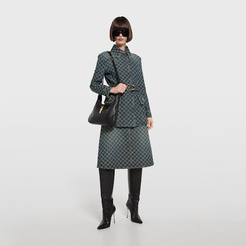 GG cotton denim jacquard jacket