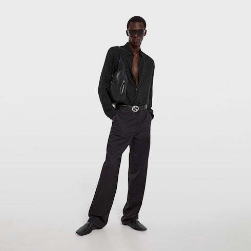 GG silk jacquard shirt