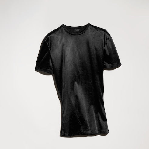 Stretch satin jersey T-shirt