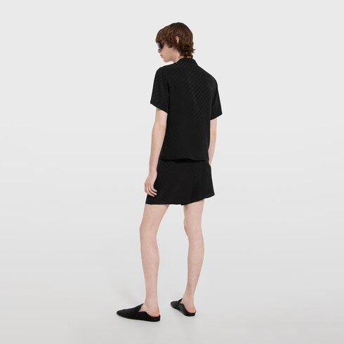 GG silk jacquard bowling shirt