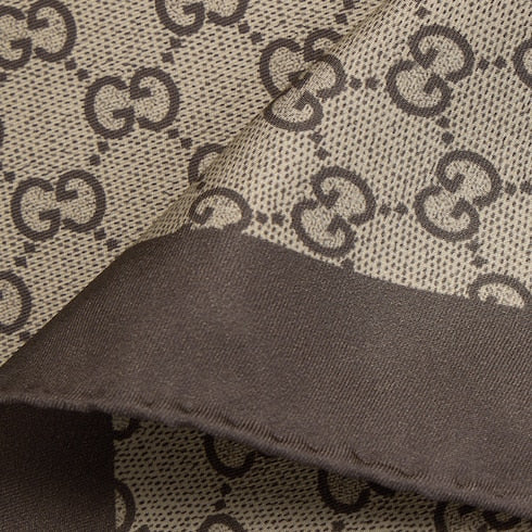 Printed silk twill diamond scarf