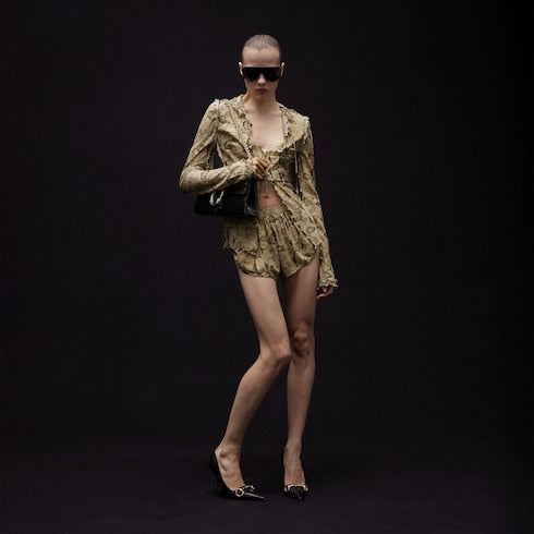 Printed silk shirt