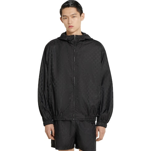 GG nylon jacquard zip jacket
