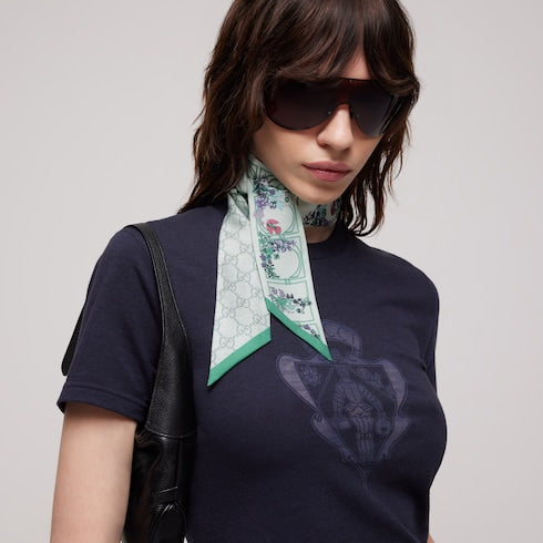 Printed silk twill ribbon