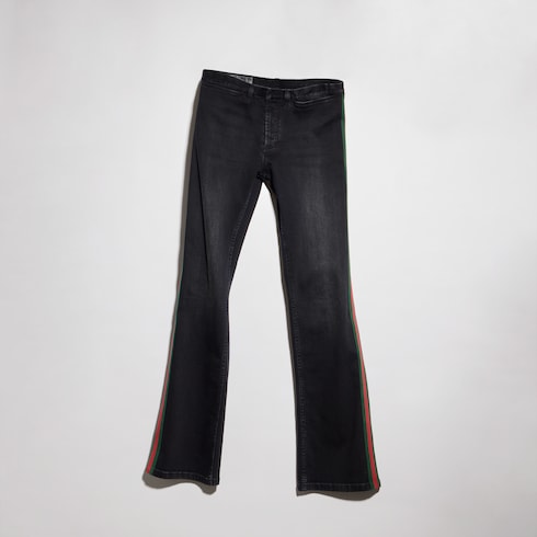 Cotton denim pants with Web