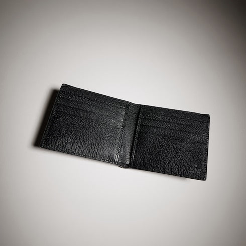 Black Leather GG Marmont Large Bi-Fold Wallet
