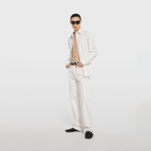 GG cotton denim jacquard pants