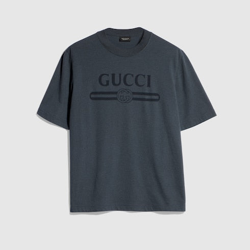 Cotton jersey T-shirt with devoré detail