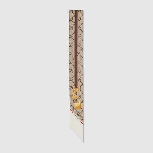 Printed silk twill ribbon
