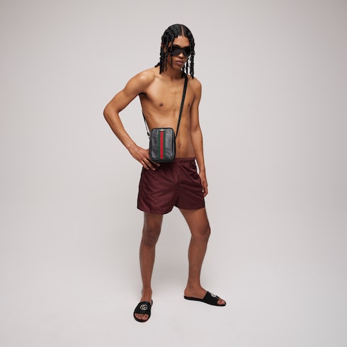 Printed polyester poplin swim shorts