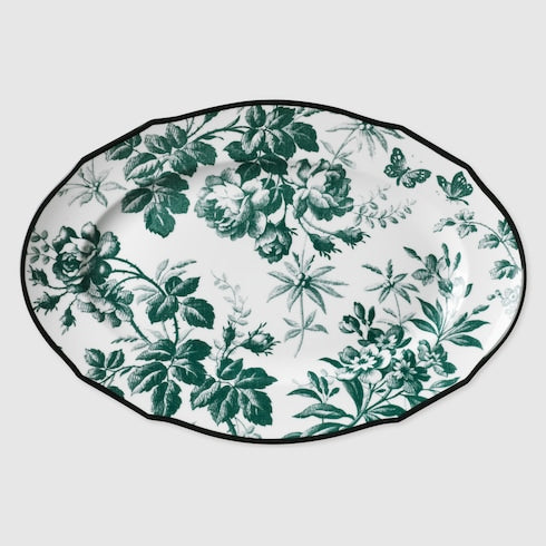 Green Herbarium Oval Tray