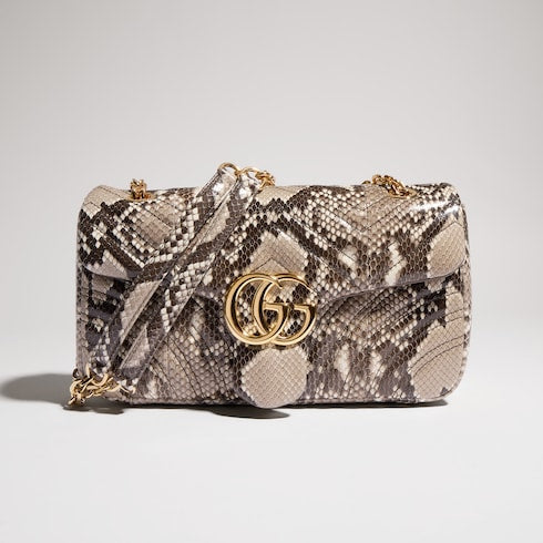 GG Marmont python medium shoulder bag