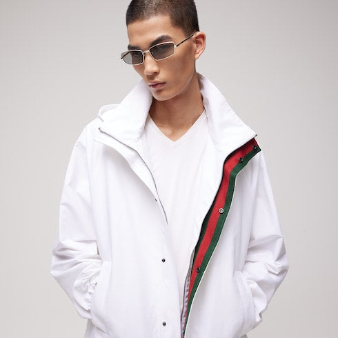 Compact cotton canvas zip jacket