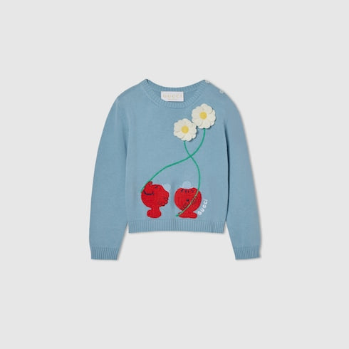 Baby cotton sweater with embroidery