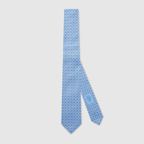 Interlocking G silk jacquard tie