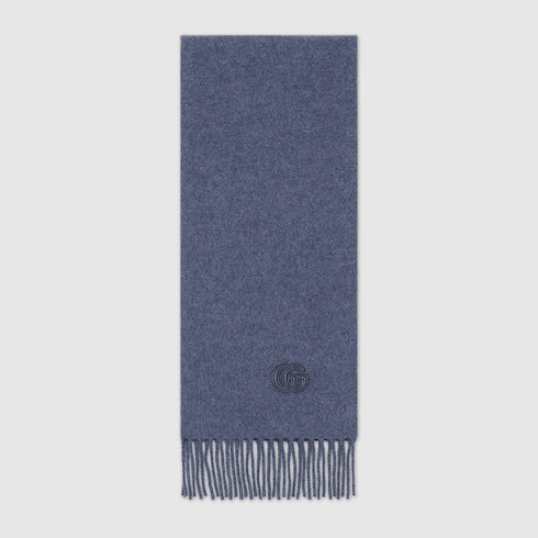 Cashmere scarf with patch