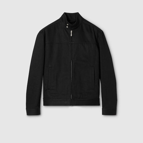 Cotton denim jacket with Horsebit