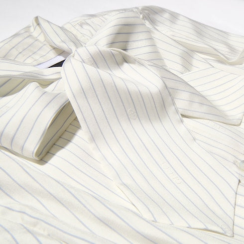 Gucci pinstripe silk shirt with bow