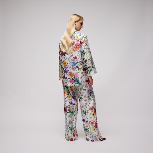 Printed silk twill shirt