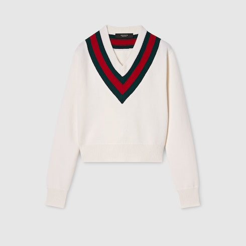 Fine knit wool sweater with Web