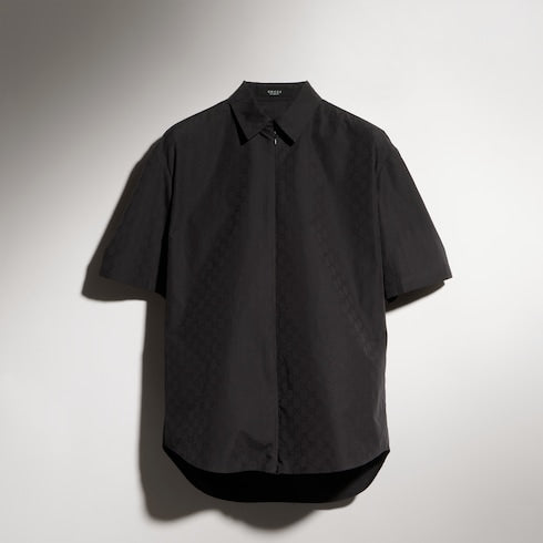 GG cotton poplin zip shirt