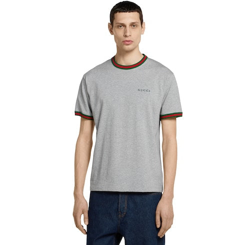 Cotton jersey T-shirt with embroidery