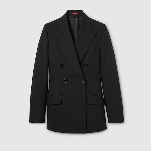 Double-breasted light wool jacket
