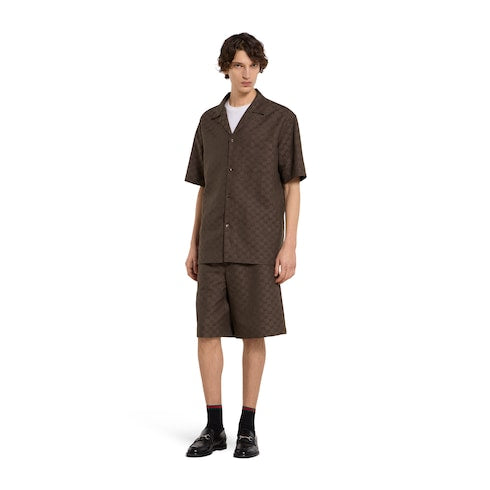 GG canvas linen blend shorts