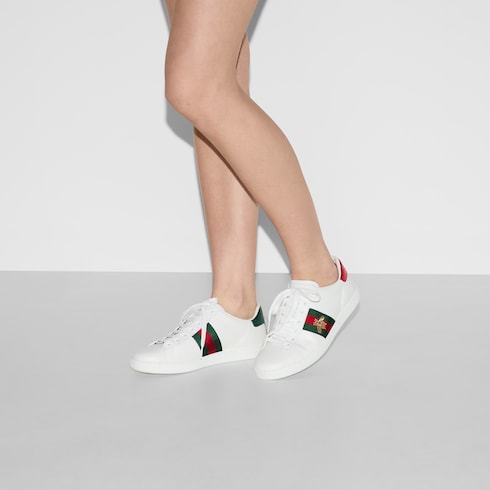 White Women's Ace Embroidered Trainers