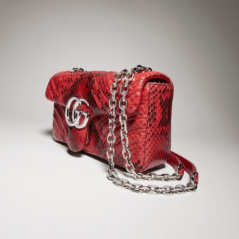GG Marmont python small shoulder bag