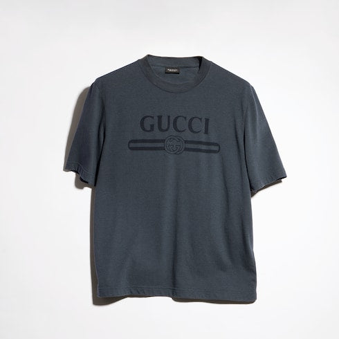 Cotton jersey T-shirt with devoré detail