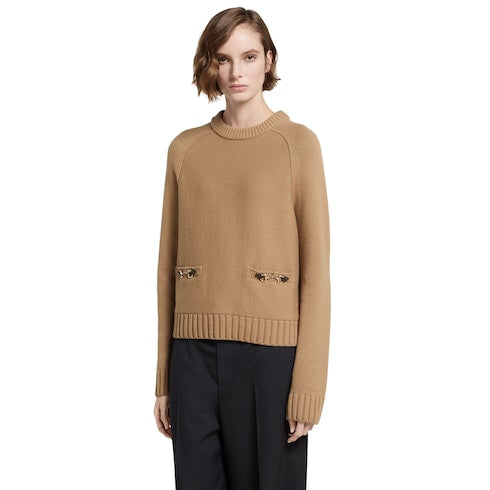 Wool cashmere top with Horsebit