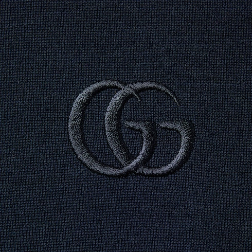 Knit wool sweater with embroidery