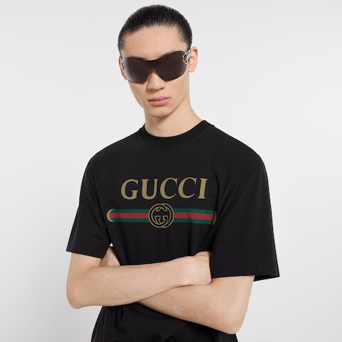 Silk blend jersey T-shirt with print