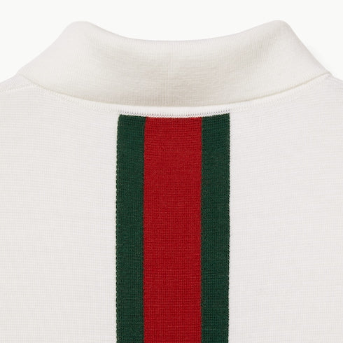 Knit wool polo shirt with Web