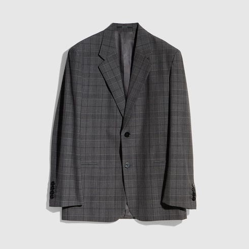 Checked fine wool jacket