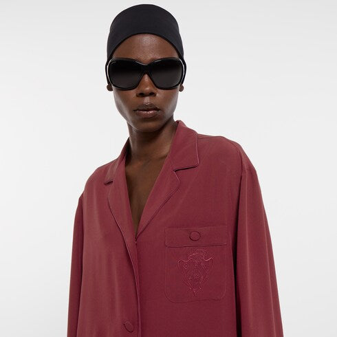 Silk crêpe de chine shirt with embroidery