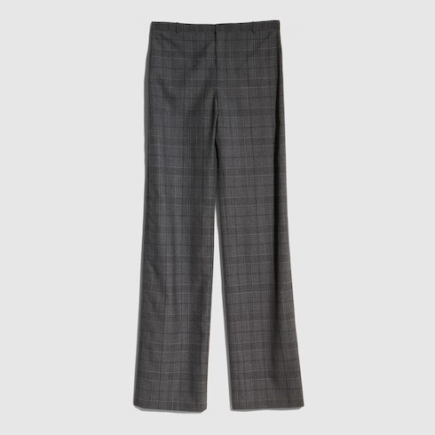 Checked fine wool pants
