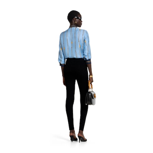 Printed silk twill shirt