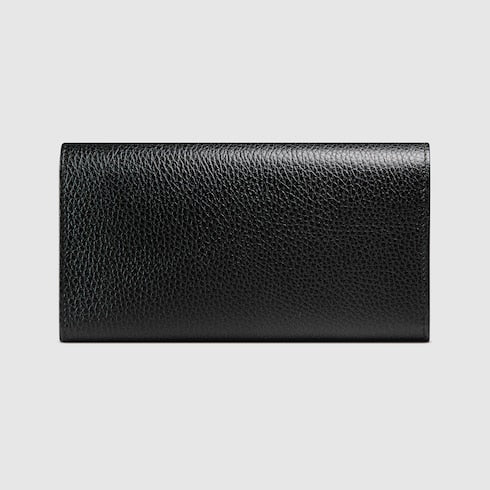 Black Textured Leather GG Marmont Continental Wallet