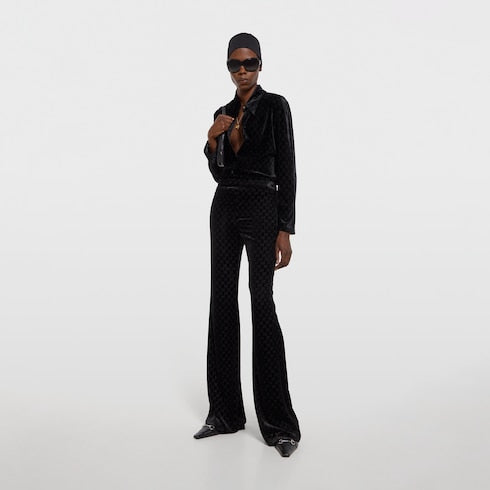 GG stretch devoré velvet pants