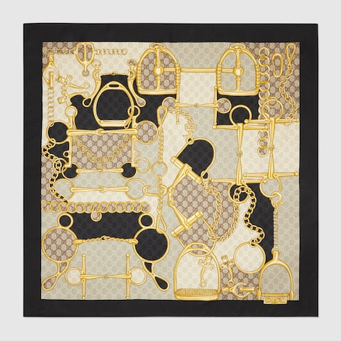 Printed silk twill carré