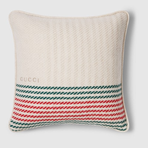 Cashmere jacquard cushion with Web